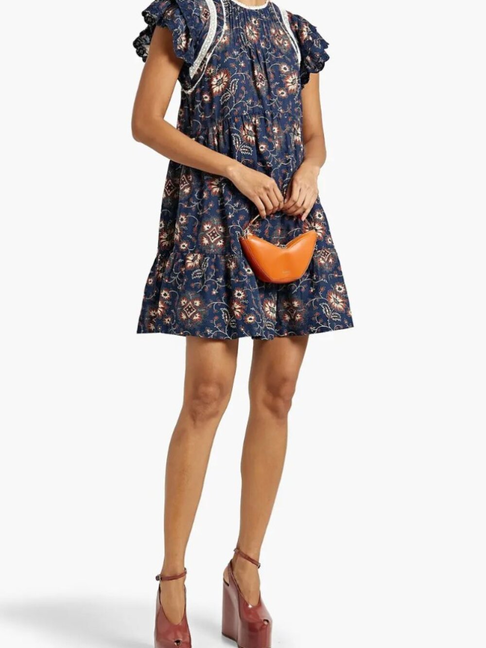 SEA floral-print cotton-voile mini dress